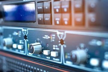 Sound technician control the music Professional audio.