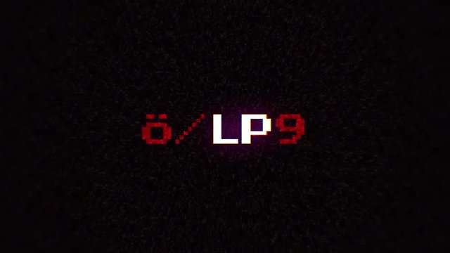 Intentional digital artifact injection fx animation, decoding a noisy scambled 8-bit text: help.