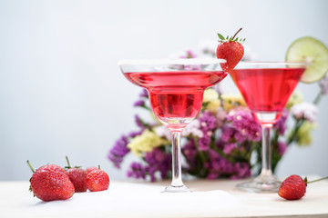 margarita cocktail on white background