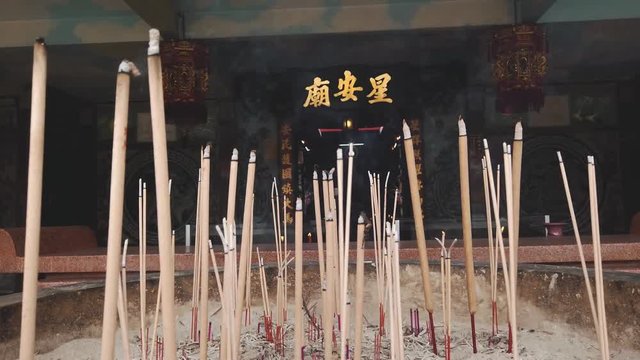 chinese joss stick in temple