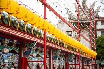 Taipei, Taiwan - January 27, 2019 - The temple of Longshan in downtown Taipei in Taiwan