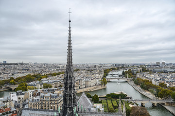 Fototapeta premium Aerial view on River Seine with bridges