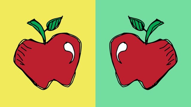 kids drawing pop art seamless background with theme of Apple
