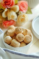 Close up of Thai mini cookies. Thai call 