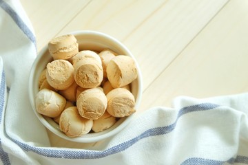 Close up of Thai mini cookies. Thai call 