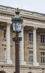 A vintage street lamp in Paris, France