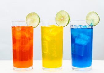 cold cocktail and soft drinks
