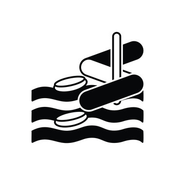 recommend clip art: Black solid icon for aqua park  