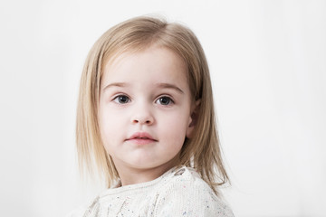 little girl on white background