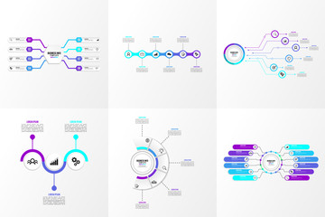Set Of Infographics Elements Vector Design Template. Business Data Visualization Infographics Timeline with Marketing Icons most useful can be used for workflow, presentation, diagrams, reports