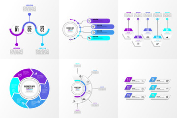 Set Of Infographics Elements Vector Design Template. Business Data Visualization Infographics Timeline with Marketing Icons most useful can be used for workflow, presentation, diagrams, reports