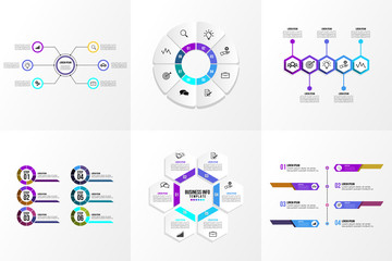 Set Of Infographics Elements Vector Design Template. Business Data Visualization Infographics Timeline with Marketing Icons most useful can be used for workflow, presentation, diagrams, reports