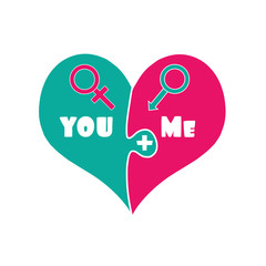 Gender Signs of Venus and Mars in Heart. Relations