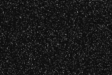 Falling Snow down On The Black Background.