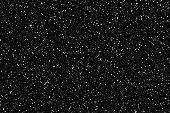 Falling Snow down On The Black Background.