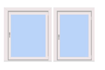 plastic window with one glass vector illustration