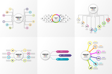 Set Of Infographics Elements Vector Design Template. Business Data Visualization Infographics Timeline with Marketing Icons most useful can be used for workflow, presentation, diagrams, reports