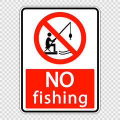 symbol  no fishing sign label on transparent background