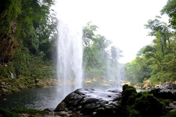 Fototapeta na wymiar Waterfalls In The Jungle of Chiapas, Mexico