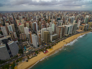 Naklejka na ściany i meble Cities of beaches in the world. City of Fortaleza, state of Ceara Brazil South America. Travel theme. Places to visit and remember. 