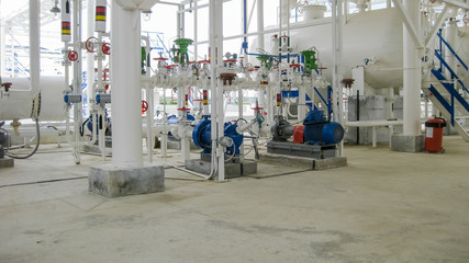 Centrifugal pumps that pump gasoline. Pump refinery.