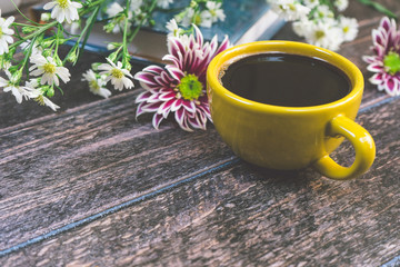 Hot coffee vintage color.