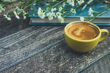 Hot coffee vintage color.