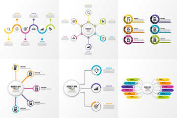 Set Of Infographics Elements Vector Design Template. Business Data Visualization Infographics Timeline with Marketing Icons most useful can be used for workflow, presentation, diagrams, reports