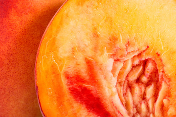 Background of fresh fruit of peach , close up.