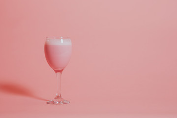Pink strawberry milk