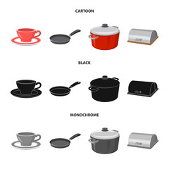 Isolated object of kitchen and cook logo. Collection of kitchen and appliance vector icon for stock.