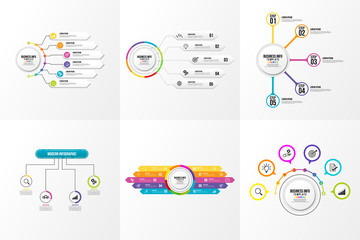 Set Of Infographics Elements Vector Design Template. Business Data Visualization Infographics Timeline with Marketing Icons most useful can be used for workflow, presentation, diagrams, reports