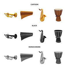 Vector illustration of music and tune icon. Set of music and tool vector icon for stock.