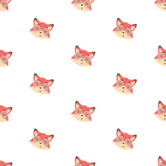 Vector cute cartoon fox pattern..