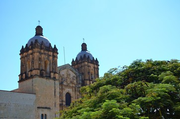 Fototapeta na wymiar Sunny And Beautiful Day In Downtown Oaxaca, Mexico