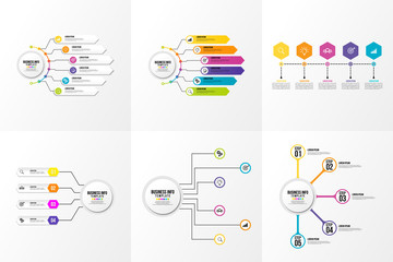 Set Of Infographics Elements Vector Design Template. Business Data Visualization Infographics Timeline with Marketing Icons most useful can be used for workflow, presentation, diagrams, reports