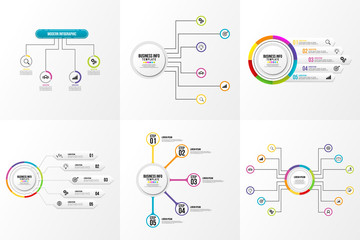 Set Of Infographics Elements Vector Design Template. Business Data Visualization Infographics Timeline with Marketing Icons most useful can be used for workflow, presentation, diagrams, reports