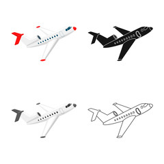 Isolated object of plane and transport symbol. Collection of plane and sky stock symbol for web.