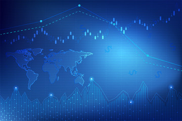 candle stick graph chart of stock market investment trading. business and financial concept, Vector