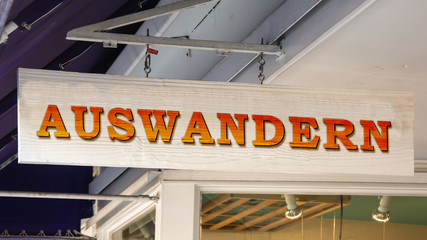 Schild 343 - Auswandern