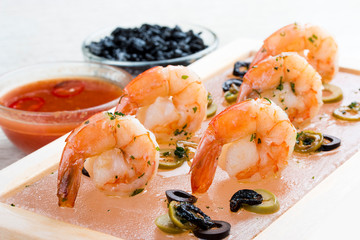 Shrimp on the salt block