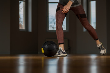 the girl with the black ball in fitness.