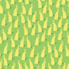 Rabbit pattern seamless. hare background. Baby cloth texture. Vector illustration