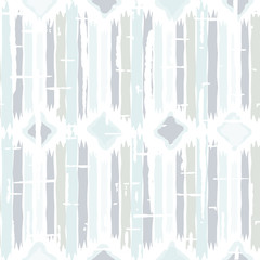 Ikat pattern vector. Geometric background with ethnic rug fabric texture and chevron shapes in neutral pastel colors.