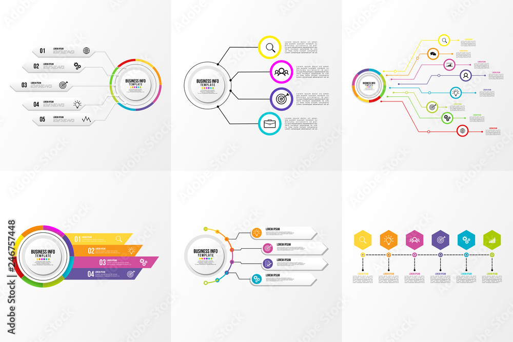 Poster set of infographics elements vector design template. business data visualization infographics timeli