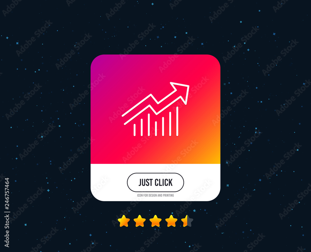 Aufkleber chart line icon. report graph or sales growth sign. analysis and statistics data symbol. web or inte