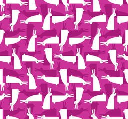 Rabbit pattern seamless. hare background. Baby cloth texture. Vector illustration