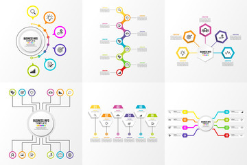 Set Of Infographics Elements Vector Design Template. Business Data Visualization Infographics Timeline with Marketing Icons most useful can be used for workflow, presentation, diagrams, reports