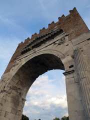 Arch of Emperor Augustus, Rimini, Italy.  This building is more than 2000 years old.