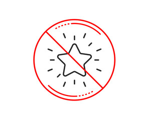 No or stop sign. Rank star line icon. Success reward symbol. Best result sign. Caution prohibited ban stop symbol. No  icon design.  Vector